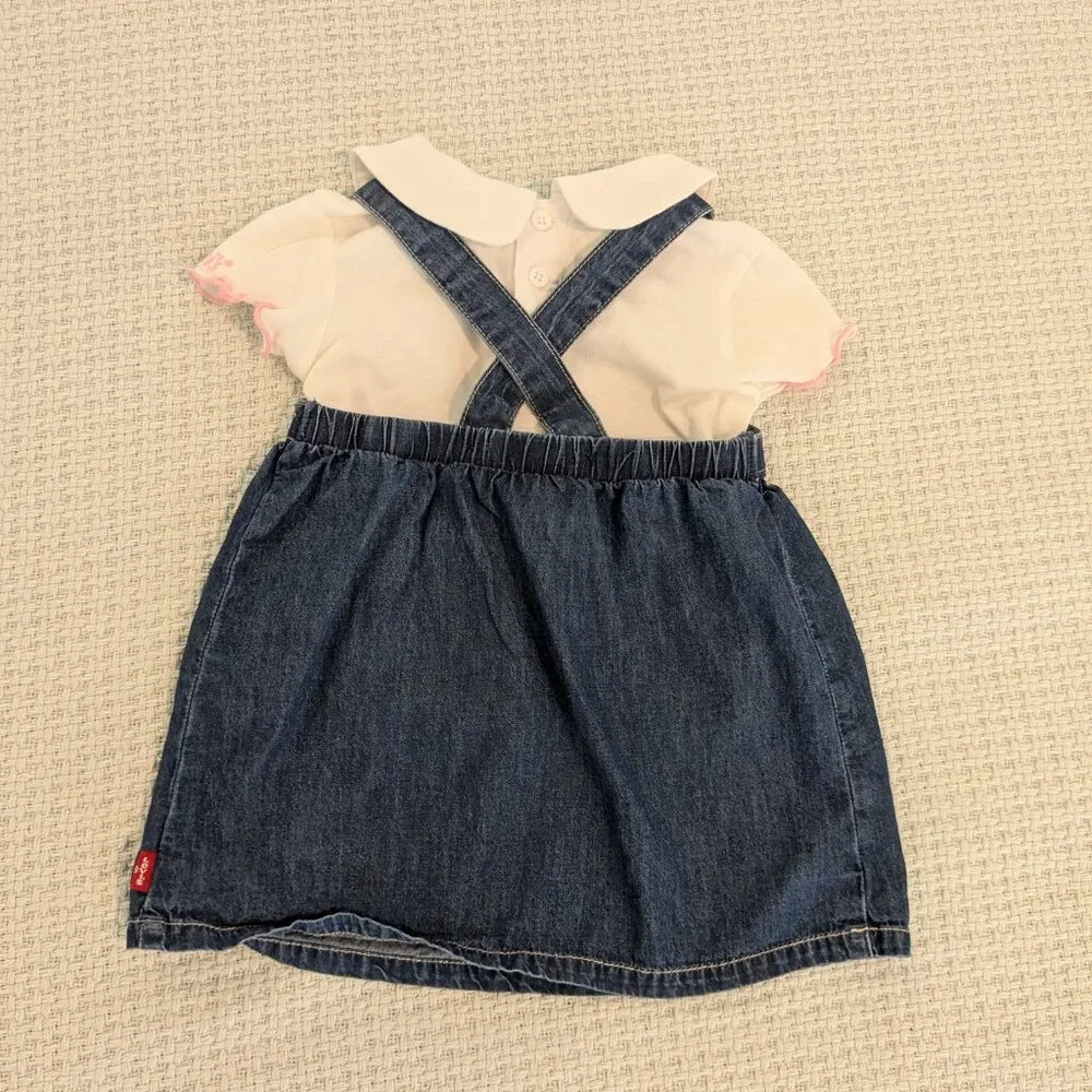 ⭐ Girl's Levis chambray 2-piece dress outfit 12 months